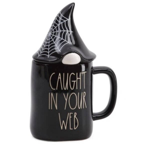 NEW Rae Dunn "Caught In Your Web" Figural Gnome Mug With Topper - Picture 4 of 4